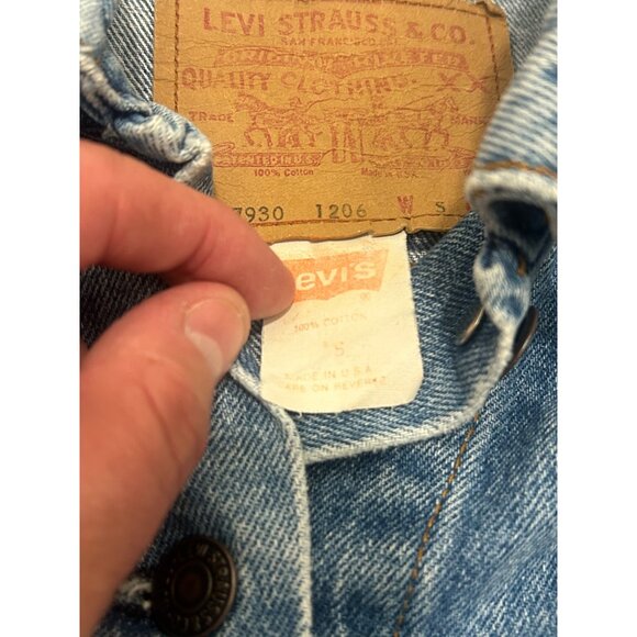 Vintage Levi's 77930-1206 Blue Denim Trucker Jacket Made in USA Size Small - Picture 7 of 7